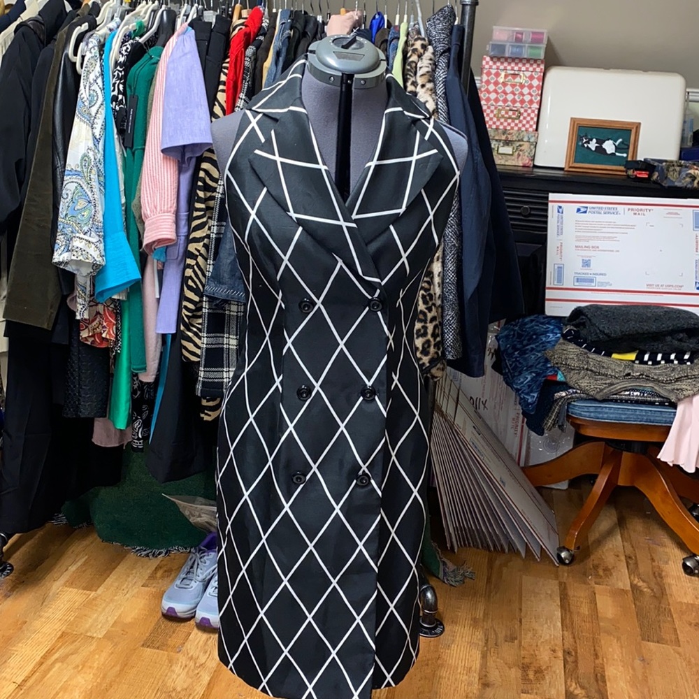 Lennie New York size 6 black & white dress in a figure flattering shape.  EUC!